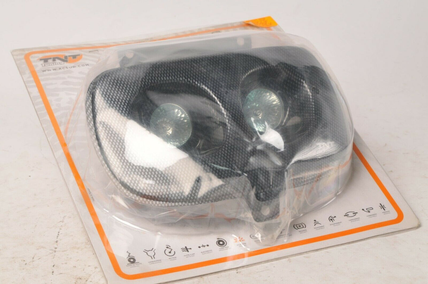 TNT Headlight Carbon Look Twin Haologen Headlamp Yamaha Booster BW's Zuma Tuning