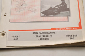 Vintage Polaris Parts Manual 9911270 - 1987 Indy 400 600 Snowmobile  Genuine OEM