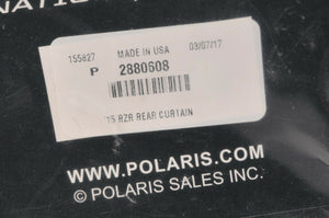 Genuine Polaris 2880608 Canvas Rear Panel Curtain Black - RZR 900 1000