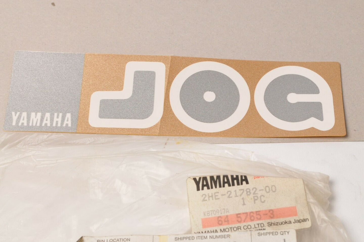 New NOS Genuine Yamaha 2HE-21782-00 Decal Emblem JOG CE50 1987 Riva Side Cover