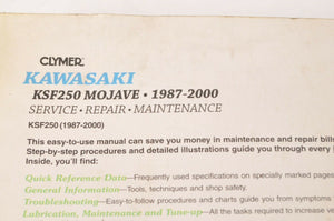 Clymer Service Repair Maintenance Shop Manual: Kawasaki KSF250 Mojave 87-00 M385