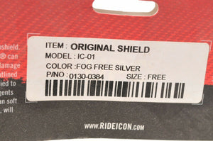 Genuine Icon Helmet Visor Shield - SILVER TINT 0130-0384 Fog Free RST FF