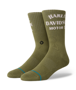 Stance x Harley Davidson Socks - Motor Co. Crew Socks Olive Drab