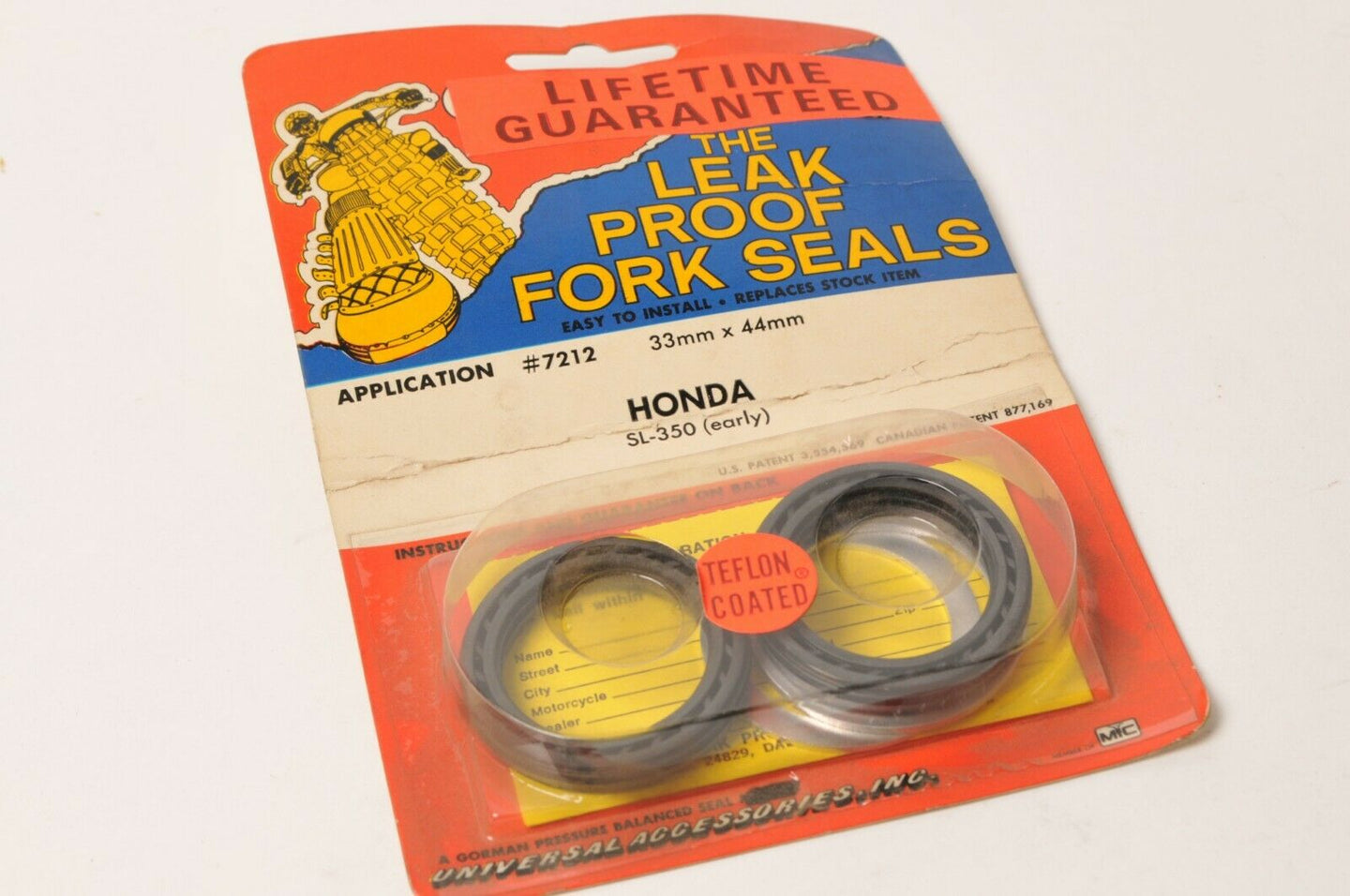 NOS Leak Proof Fork Seals #7212 33mm x 44mm Honda SL350 (early) CB350 CL350 ++