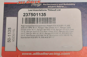 All Balls 50-1135 Rear Suspension Rebuild Kit - Polaris ACE Ranger 900 RZR 570 +