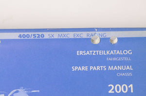 Genuine Factory KTM Spare Parts Manual Chassis - 400 520 SX MXC EXC Racing 2001