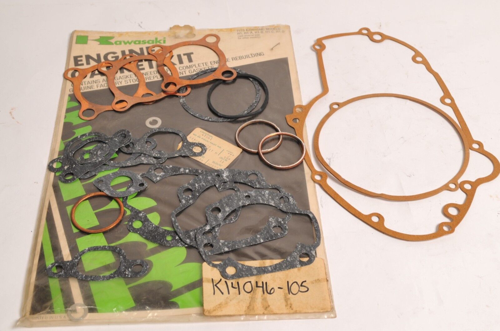 Genuine Kawasaki Gasket Kit Set H1 KH500 see pics | K14046-105 #1