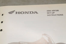 Load image into Gallery viewer, 2003 XR70R XR70 R GENUINE Honda Factory SETUP INSTRUCTIONS PDI MANUAL S0120