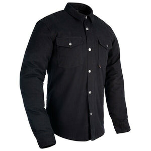 Black Oxford Kickback 2.0 Flannel Motorcycle Armored Riding Shirt CE Level 1