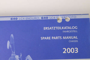 Genuine Factory KTM Spare Parts Manual Chassis - 640 LC4 Enduro SM 2003 | 320897