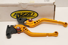 Load image into Gallery viewer, TRIUMPH PAZZO LEVERS F11/T333 GOLD/RED/LONG CLUTCH BRAKE - GENUINE