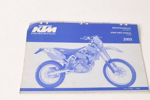 Genuine Factory KTM Spare Parts Manual Chassis - 450 525 SX MXC EXC Racing 2003
