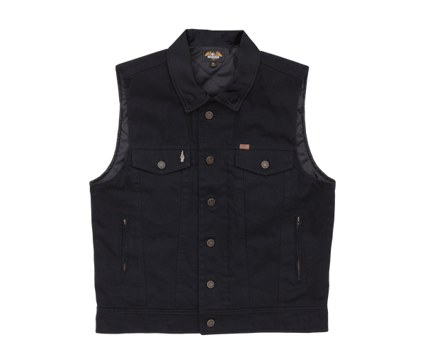 Dream Apparel Men's Black Denim Motorcycle Vest w/ Gun Pocket