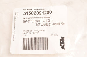 Genuine KTM Husqvarna Throttle Cable 2t 2 stroke DOM/Keihin  | 51502091200