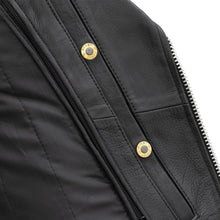 Load image into Gallery viewer, First MFG Women&#39;s Motorcycle Jacket - The Popstar Premium Black Leather