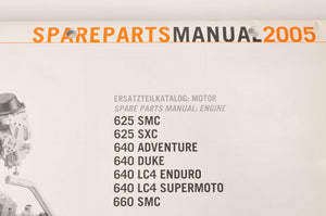 Genuine Factory KTM Spare Parts Manual Engine 625 640 660 - 2005 | 3208175