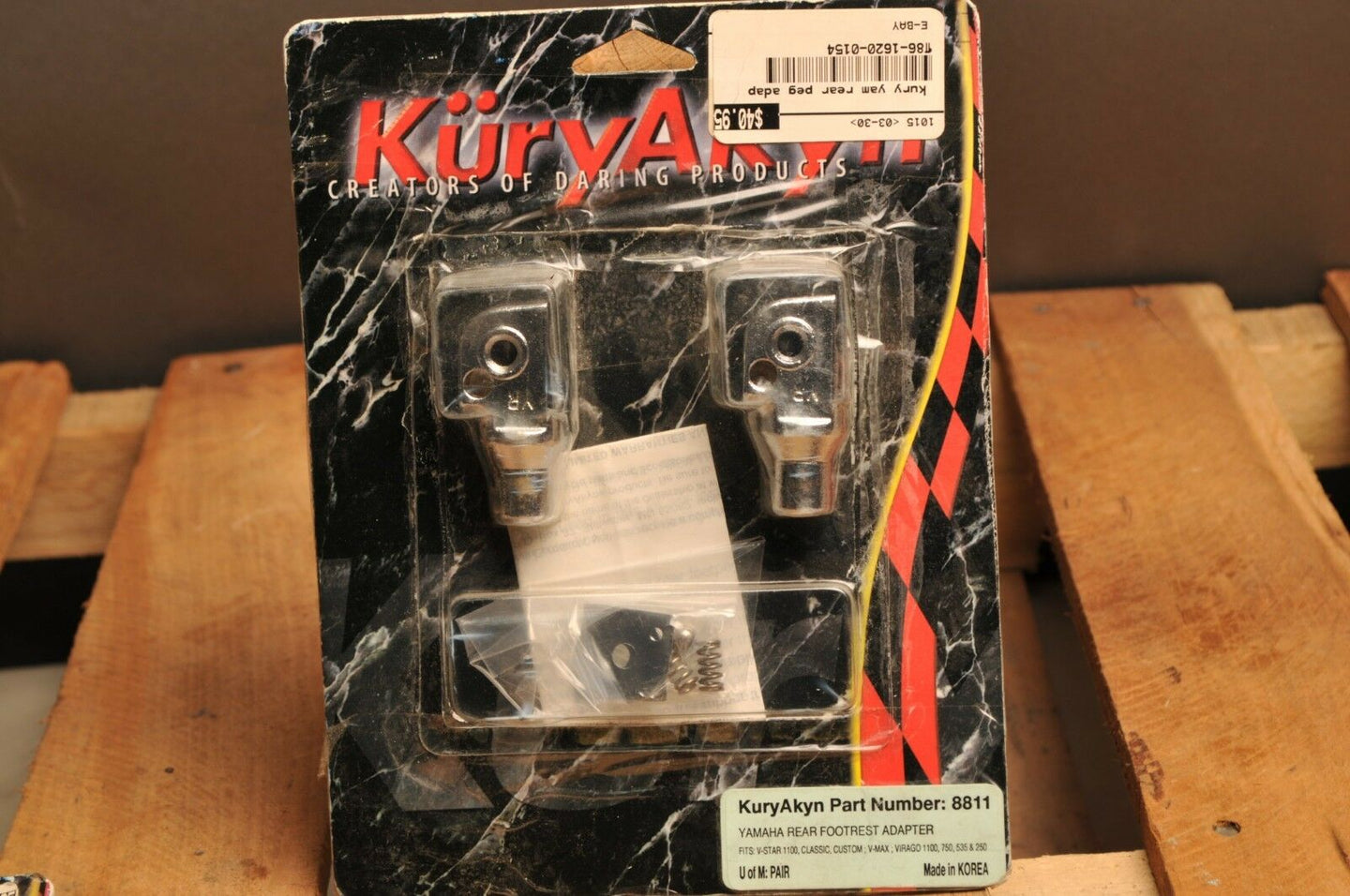 KURYAKYN 8811 REAR FOOTPEG ADAPTERS SET - 1620-0154 - YAMAHA ROAD STAR, FZ8 ++