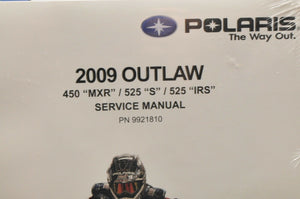 NEW Genuine POLARIS Factory Service Shop Manual 2009 OUTLAW 450 525 MXR++9921810