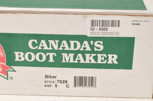 Canada West Boots - Ladies Black Leather Motorcycle Biker Loggertan 5 C 7629