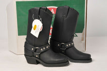 Load image into Gallery viewer, Canada West Boots - Ladies Black Leather Motorcycle Biker Loggertan 5 C 7629
