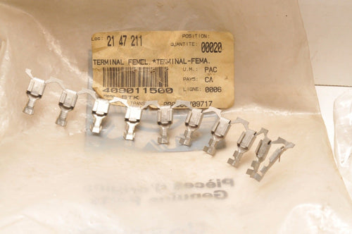 NEW NOS SKIDOO FEMALE TERMINAL 409011500 Qty:10 Pcs! CONNECTOR MACH MINI Z ++ - Motomike Canada