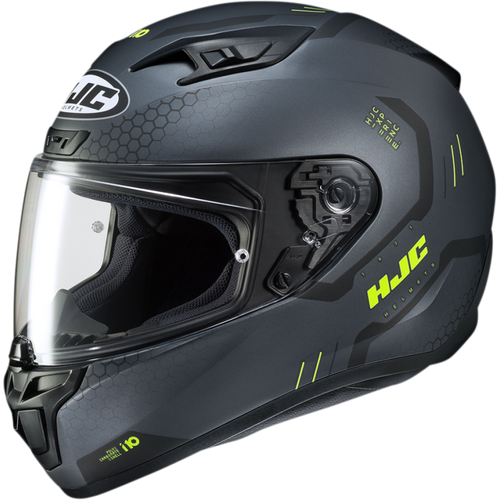 HJC i10 - Satin Gray HiViz Motorcycle Helmet DOT SNELL Certified | Size Medium