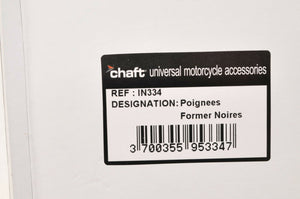 CHAFT Motorcycle Grips IN334 Former - Black Rubber Classic/Cafe style