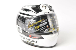 DISPLAY Scorpion EXO-R2000 Motorcycle Helmet White/Black DOT/SNELL 2XL 200-7637