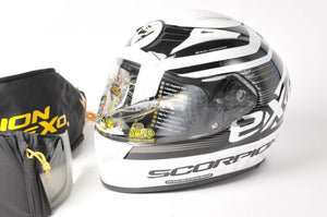 NEW Scorpion EXO-R2000 Motorcycle Helmet White/Black DOT/SNELL XL 200-7636