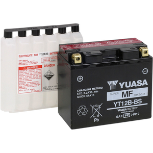 Yuasa YT12B-BS AGM Battery with Acid Pack
