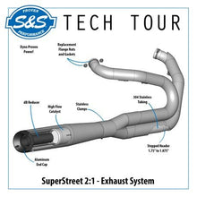 Load image into Gallery viewer, S&amp;S Cycle SuperStreet 2:1 Black Exhaust M8 Softail Harley 2018-2022 50-State