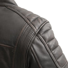 Load image into Gallery viewer, First MFG Men&#39;s Motorcycle Jacket - The Cruisader Black Brown Leather Classic Style